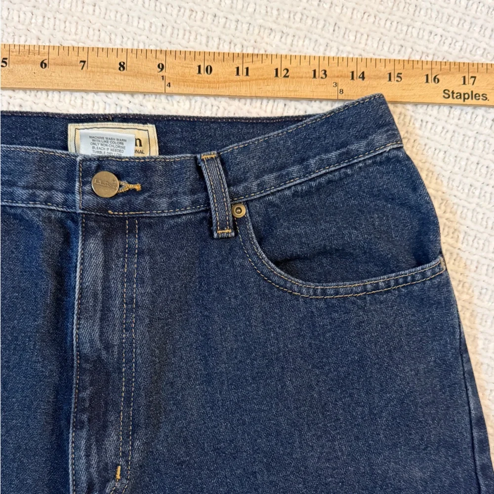 L.L. Bean Women's 14 Tall Jeans Original Fit Traditional Blue Denim 100% Cotton - Picture 3 of 10